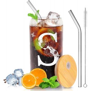 Coffret Cadeau Personnalis&eacute; Pour Femme-Verre Avec Initiale Pour Anniversaire,Saint Valentin,F&ecirc;te Des M&egrave;res (S) - Neuf