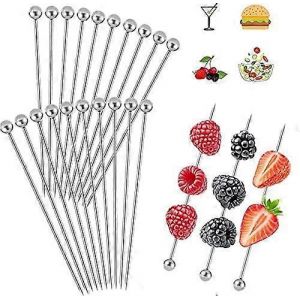 Brochettes De No&euml;l En Acier Inoxydable - Lot De 20 Brochettes Pour Amuse-Bouche, Fourchettes &Agrave; Dessert, Antipasti Et Cocktails - Neuf
