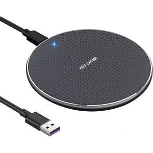 KALANKA-Chargeur Sans Fil, 15 W Chargeurs Induction, Station de Charger sans Fil, Station de Charger inductive Compatible avec 11/12/13/14/15/Galaxy S23/S22/S21/S20/S10/S9/S8/Note 20/10/9/8 - Neuf