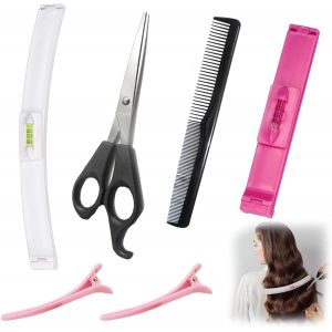 Eryi-6 Pcs Creaclip Coupe Cheveux Soi Même Pince D'aide À La Coupe De Cheveux Pièces Et Peigne À Deux Barrette De Coiffure Coupe De Coiffure Professionnel Bouts Ciseaux Pinces Diy Bricolage Tondeuse - Neuf