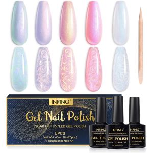 Vernis Semi Permanent, 6 Couleurs Vernis Semi Permanent Pastel, Vert Rose Violet Bleu Macaron Vernis À Ongles, Gel Uv Semi Permanent Soak-Off Uv/Led Semi-Permanent Manucure Kit, 8ml - Neuf
