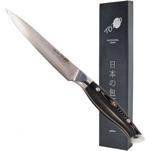 Jexnovashop-Couteau Professionnel En Acier Damas, Couteau De Cuisine Professionnel Japonais De Steak, Utilitaire De Viande, Lame De 12,5 Cm, Yoshinaka Damass&eacute;, Manche En R&eacute;sine G-10 Japan Knives - Neuf