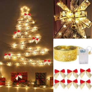 TRAHOO-Guirlande lumineuse de 9,8 m avec 100 DEL en fil de cuivre pour f&ecirc;te, mariage, vacances, d&eacute;coration d'int&eacute;rieur (lumi&egrave;re chaude, ruban dor&eacute;) - Neuf