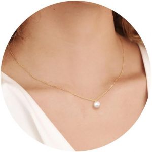 Kal-Collier Perle Femme Or 14k Collier Ras Du Cou Collier Chaine Or Femme Choker Collier Perle Collier Ras Du Cou Perle Pour Femme Bijoux Or Cadeaux - Neuf