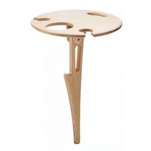 2024extérieur Portable Pliable Table À Vin Jardin Pelouse Pique-Bois Vin Rack Table Ronde-Bon - Neuf