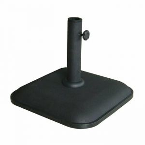 Base De Parasol Carr&eacute;e En Ciment - Marbueno Summer - 35x35x5,2 Cm - 11 Kg - Noir - Compatible &Oslash;30/35/38 Mm - Neuf