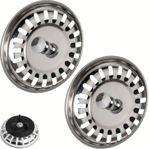 Ulteronixshop-Panier &agrave; Tamis pour &eacute;vier, 2 Sets, &Oslash; 80 mm, Compatible avec Les siphons IKEA ATLANT et DOMSJ&Ouml;, Panier &agrave; Tamis avec Joint en Caoutchouc am&eacute;lior&eacute;, adapt&eacute; &agrave; l'&eacute;vier Atlant et &agrave; l'&eacute;vier DOM - Neuf