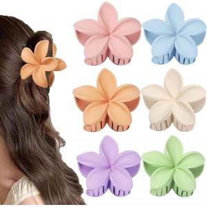 Ershi-Lot De 6 Pinces À Cheveux En Forme De Fleur Hawaïenne - 8 Cm - Pour Femme - Antidérapantes - Idéales Comme Cadeau Pour Femme[1852] - Neuf