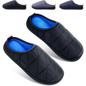 Kalanka-Chaussons Homme Pantoufles Hiver Chaussures Chaudes Femme Chaussons À Mémoire De Forme, Laine En Peluche Doublée Bicolore Antidérapante - Neuf