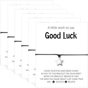 6 Pièces Bracelets De Voeux Bracelet Étoile À Corde Noire Avec Carte Good Luck Porte-Bonheur De Souhait Réglable Un Xe Cadeau Bonne Chance Pour Amis Famille Examen Collègue - Neuf