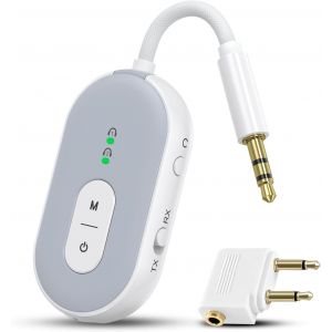 Adaptateur Bluetooth 5.3 Pour Avion, Aptx Émetteur Récepteur Bluetooth, Faible Latence, Double Connexion, 18H, Hifi Receiver Transmetteur, Adaptateur De Casque Pour Tv, Haut-Parleur - Neuf