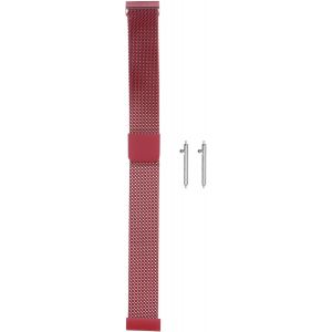 Kal-Bracelet De Montre En Acier Inoxydable En Maille 16 Mm &Agrave; D&eacute;gagement Rapide Avec Fermoir Magn&eacute;tique Pour Hommes Et Femmes, Rouge. - Neuf