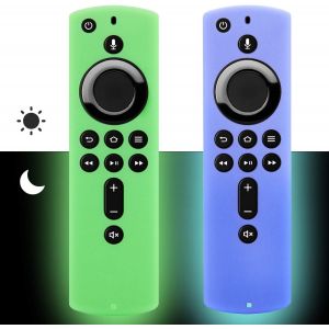 Lot de 2 housses de protection pour le contrôle à distance de la voix Alexa Fire TV Stick 4K (vert et bleu ciel) - Neuf