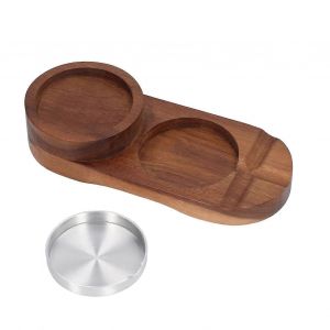 Cendrier &agrave; cigares en bois et plateau &agrave; whisky 2 en 1 sous-verre amovible pour bar &agrave; la maison et ovale de bureau - Neuf