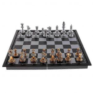 Jeu D'&eacute;checs Magn&eacute;tique Pliable Or Et Argent - Jeu De Soci&eacute;t&eacute; - Cadeau - Neuf