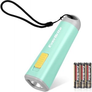 FABUR-Mini Lampe de Poche LED (Vert), Lampe Torche avec Poids Léger (46g) et Lumière Jaune, Idéal pour Lecture, Camping, Promenade, 3 Piles AAA Incluse - Neuf