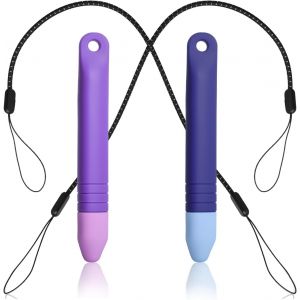 2 Stylos Stylet Kid-Friendly, Stylet pour Tablette, Stylet pour Enfants, Compatible avec Tous Les appareils &agrave; &eacute;cran Tactile, Stylet en Silicone s&ucirc;r et Durable (Bleu + Violet) - Neuf