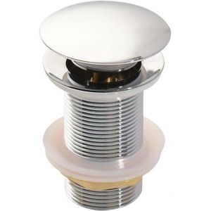 TUEJ-Bonde De Lavabo Bouchon De Vidange Pop-Up For Lavabo De Salle De Bains, En Or Brossé, Noir Mat, Blanc, Or Rose, Or, Chrome, Accessoires De Lavabo (Color : Chrome No Hole) - Neuf