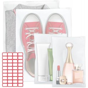 Lot De 30 Sacs À Fermeture Éclair Réutilisables - Sac De Voyage Givré - Grand Sac De Voyage - Sac D'Organisation Sans Trous - Sac Étanche Pour Vêtements, Voyage, Sous-Vêtements, Serviettes, Chaussure - Neuf