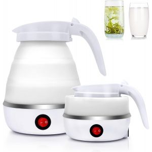 Silicone Pliable Bouilloire, Bouilloire De Voyage, 0,6 L Bouilloire Électrique, D'un Mini-Portable Bouilloire Avec Fond En Acier Inox Pour Le Camping, Vacances, Randonnée, Survie - Neuf