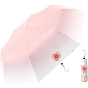 nzqaf-Parapluie Pliant Automatique Compact/Ouverture et Fermeture / Poignée Anneau / Couleur Dégradée /de Voyage Protection Pluie et Protection UV 99,9% / Portable/Résistant/ Sac à dos / Femmes et En - Neuf