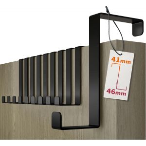 Porte-manteau pour porte-set de 10,noir-crochet porte 4,1-4,6 cm x 8 cm-fixation murale,solution stable - Neuf