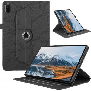 Tablette Coque Pour Honor Pad V9 11.5"" 2024 &Eacute;tuis Pu Cuir 360&deg;Rotatif Multi-Angle Stand Flip Protection Tablette Housse Pour Honor Pad V9 Coque,Noir Arbres - Neuf