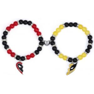 Bracelet Amiti&eacute; Couple Masque H&eacute;ros Perles Color&eacute;es Bracelet &Eacute;lastique Bijoux Assorti Charme Pendentif - Neuf