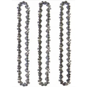 Jeu de 3 chaînes d'élagueuse pour guide-chaîne de 25 cm (10 po), 40 maillons d'entraînement, faible rebond, compatible avec Black & Decker, Ryobi et autres modèles NPTERBL - Neuf