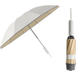 Parapluie Pliable Invers&eacute; Avec Poign&eacute;e En Relief - Ouverture Et Fermeture Automatiques - Protection Uv 99 - Bloque Upf 50 - Compact - Coupe-Vent Et Imperm&eacute;able - Parasol De Golf Portable &Eacute;l&eacute;gant Et - Neuf
