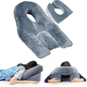 Ulteronixshop-Oreiller Face vers Le Bas &iquest; Coussin de Positionnement pour Dormir sur Le Ventre, Appui-t&ecirc;te avec Trou pour Le Visage, Confort pour Post-Op&eacute;ratoire Oculaire, R&eacute;cup&eacute;ration R&eacute;tine et BBL - Neuf