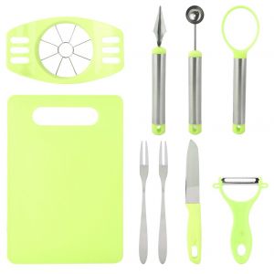 Hjlian Ensemble De 9 Outils De Sculpture De Fruits Et Legumes, Cuillere A Boule, Accessoires Pour Aliments Pour Bebes (Vert) - Neuf