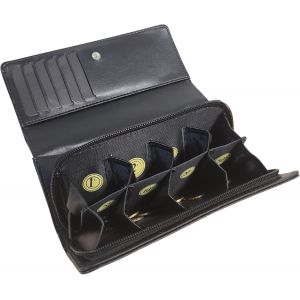 Porte Monnaie Trieur + Compartiment Billets - 8 Compartiments S&eacute;par&eacute;s - Porte Monnaie Euro - Porte Monnaie Femme Ou Homme - Qualit&eacute; Sup&eacute;rieur - Id&eacute;e Cadeau (Noir Xl) - Neuf