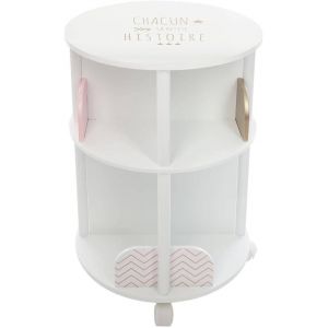 SUBZONAL-Atmosphera - Biblioth&egrave;que Enfant Ronde - Blanc et Rose H59 cm - Neuf