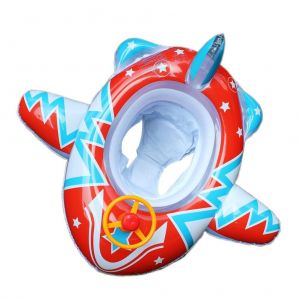 Bouee De Natation Gonflable En Pvc En Forme D'avion Pour Bebe, Avec Siege De Securite Et Volant, Pour L'entrainement A La Natation En Piscine - Neuf