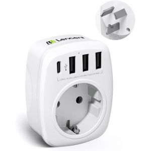THEF-Adaptateur Prise Australie AUS Chinois avec 3 Ports USB et 1 Type C Adaptateur de Voyage France vers pour Australie, Chine, Argentine, la Nouvelle-Zélande, Fidji, Type I - Neuf