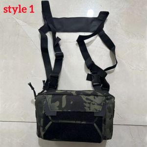 Sac De Gilet De Pêche Pour Hommes,Leurres De Pêche Camouflage,Matériel Utilitaire,Sacs De Poitrine,Sac De Taille,Alpinisme En Plein Air,Camping,Randonnée,Chasse Edc-Style1 Noir Cp - Neuf