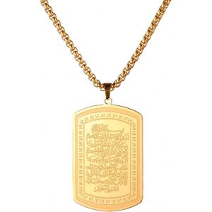 Kal-Collier Islamique Pour Hommes Femmes Coranique Ayatul Kursi Collier Musulman Allah Collier En Acier Inoxydable Arabe Bijoux Cadeau - Neuf
