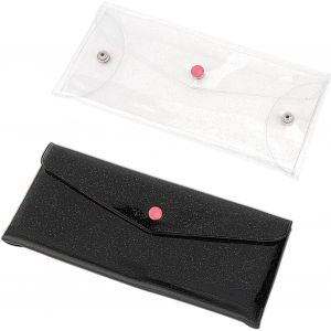 MAA-Lot de 2 trousses à crayons transparentes en PVC étanche avec fermeture éclair - Pour l'école, le bureau et les voyages - Neuf