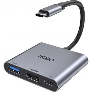 Adaptateur USB C HDMI, hub multiport AV numérique avec 4 K, USB 3.0, Type-C 100 W PD pour iPad/MacBook/Samsung S24/Surface/HP - Neuf