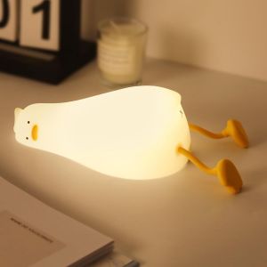 Veilleuse Canard Silicone Pour Enfants: Veilleuse B&eacute;b&eacute; &Agrave; 3 Modes Luminosit&eacute;, Veilleuse Rechargeable Usb, Veilleuse Temporis&eacute;e Avec Fonction Tactile, Lampe D&eacute;corative-Cadeau Pour Fille & Gar&ccedil;on - Neuf