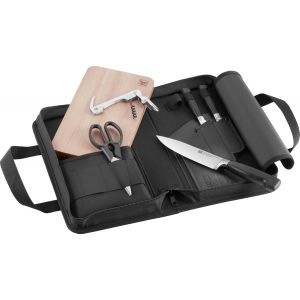 Mevronisshop-Four Star Traveller Set/Set De Couteaux 7 Pi&egrave;ces Pour Le Voyage, Lot De 3 Couteaux, Planche &Agrave; D&eacute;couper, Couteau De Sommelier, Ciseaux Multi-Usages Et Sac De Transport, Fabriqu&eacute; En Allema - Neuf