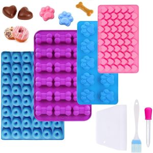 AYUHR-Lot de 7 Moules en Silicone - Tapis de Cuisson pour Chien, Four, Chocolat, Bonbons, Pudding, Gelée et Friandises - Neuf