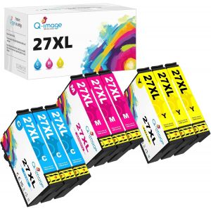ERYI-27Xl Cartouches D'Encre Compatibles Pour Epson 27 27Xl Remplacement Pour Workforce Wf7720 Wf7610 Wf-7715 Wf-7620 Wf-7210 Wf-3620 Wf-7710 Wf-7110 Wf-3640 (3 Cyan, 3 Jaune, 3 Magenta) - Neuf