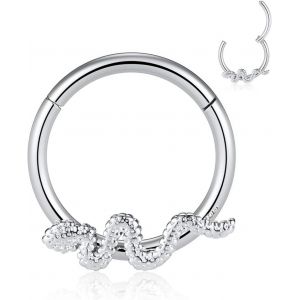 Kal-Boucles D'oreilles 16 G En Acier Inoxydable Pour Septum, Daith, Rook, Tragus, Hélix, Cartilage, Lobe Septum, Bijoux Serpent, Pyramide, Flèche, Étoile, Anneau Segmenté À Charnière - Neuf
