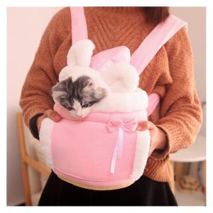 Chaude Animal De Compagnie Sac De Transport Pour Petits Chiens Et Chats - Moyen Rose Sac &Agrave; Dos En Peluche Avec 6 Kg De Charge Pour L'ext&eacute;rieur De Voyage - Neuf