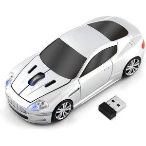 3D sans Fil Auto Voiture Souris, Ordinateur Portable PC Souris d`Ordinateur, lumi&egrave;re LED 2.4GHz 1000DPI pour MD (Argent) - Neuf