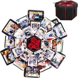 Coffret Cadeau D'explosion De Surprise, Bo&icirc;te Cr&eacute;ative Avec Scrapbooking Album Photo Anniversaire Mariage Saint Valentin No&euml;l, 19,1 X 9,5 X 13 Cm - Neuf