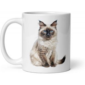 Eryi-Tasse Chat Race Maine Coon British Shorthair Bengale Sacré De Birmanie Imprimé Mug Motif Félin Fan Mignon Passion Animaux De Compagnie Cadeau Élégant Café Thé (Sacré De Birmanie) - Neuf
