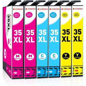 ERYI-Lot De 6 Cartouches D'Encre Couleur 35Xl Compatibles Avec Epson Workforce Pro Wf-4720 Wf-4725 Wf-4730 Wf-4740 Wf-4720Dwf Wf-4725Dwf Wf-4730Dtwf Wf-4740Dtwf (Cyan/Magenta/Jaune) - Neuf